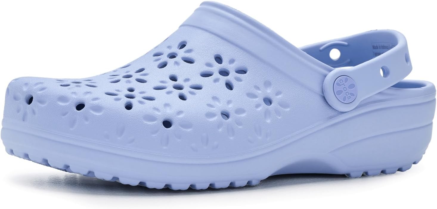 크록스 클래식 Clogs with Floral Cut Out Design
