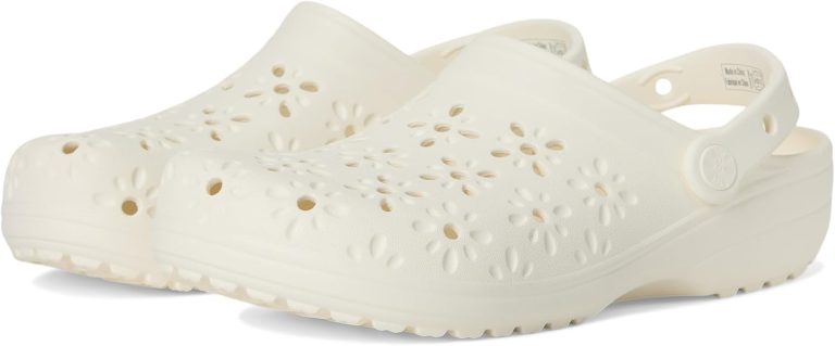 크록스 클래식 Clogs with Floral Cut Out Design