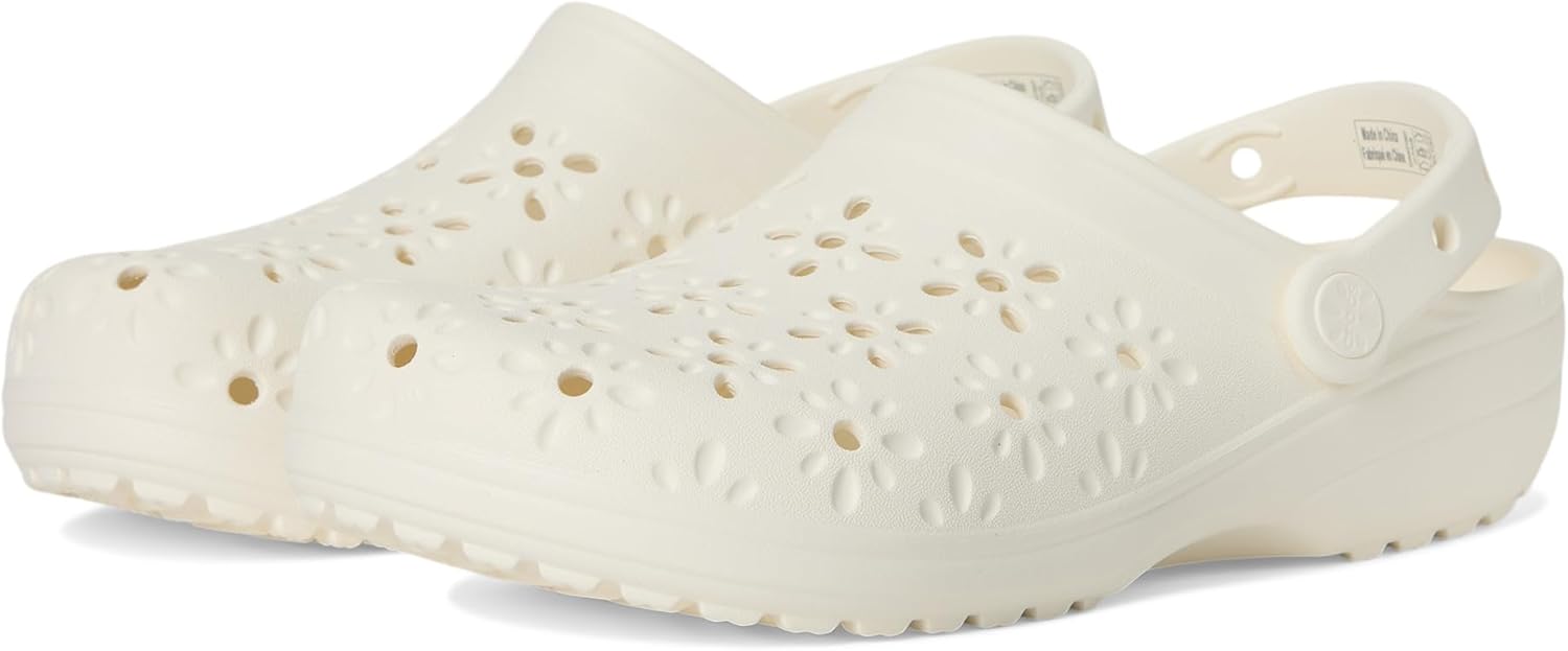 크록스 클래식 Clogs with Floral Cut Out Design