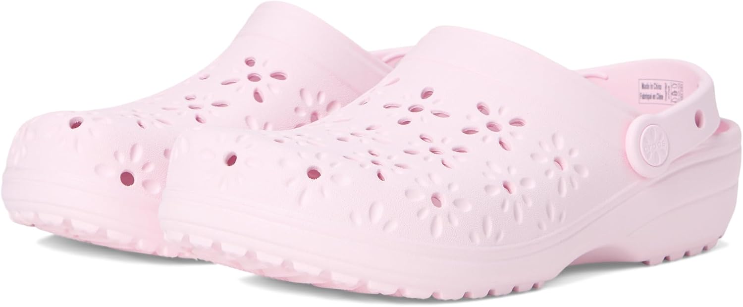 크록스 클래식 Clogs with Floral Cut Out Design