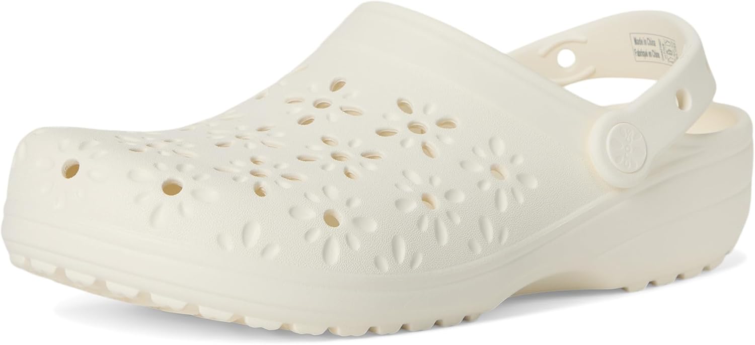 크록스 클래식 Clogs with Floral Cut Out Design