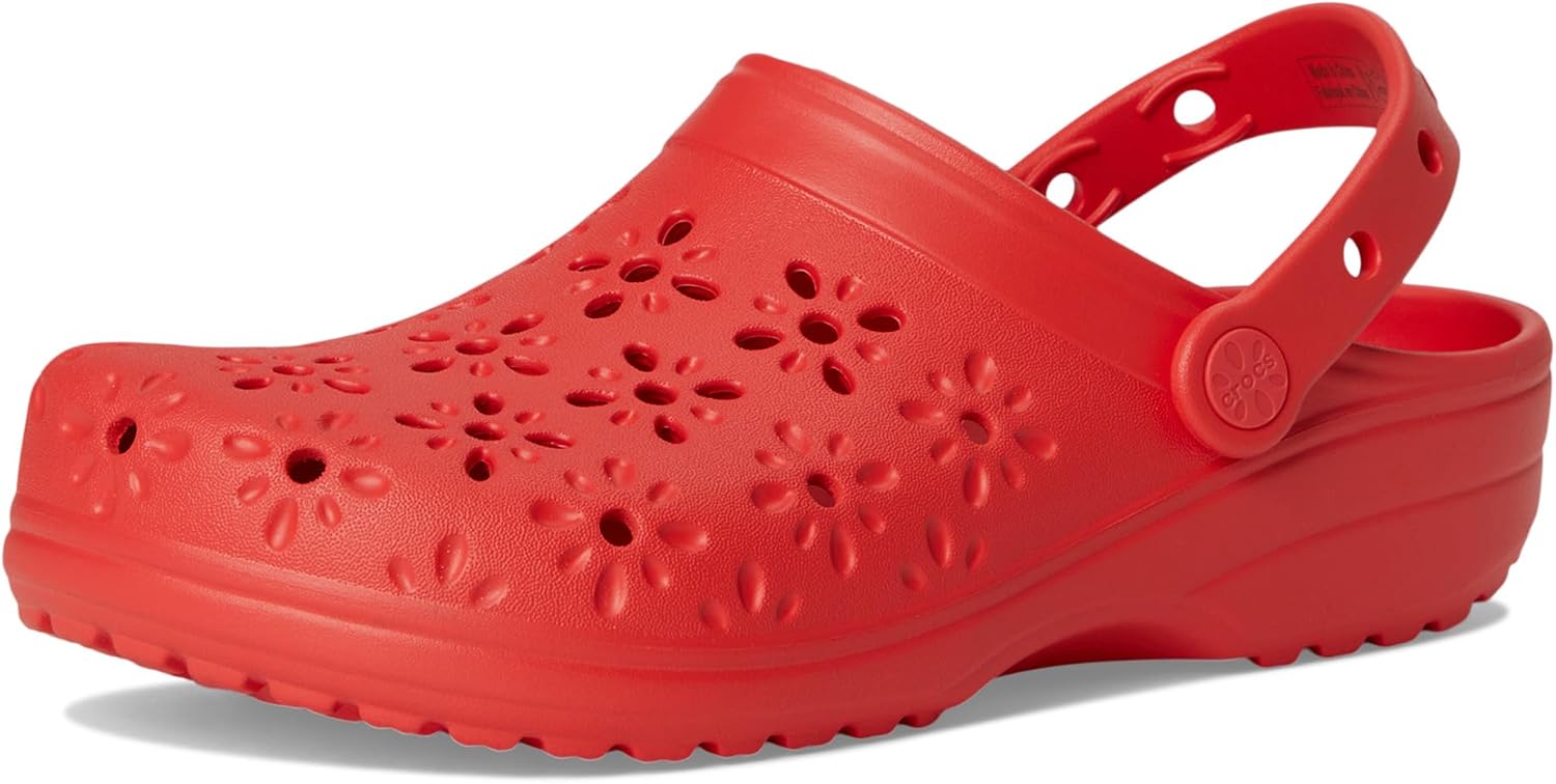 크록스 클래식 Clogs with Floral Cut Out Design