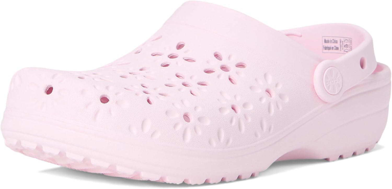크록스 클래식 Clogs with Floral Cut Out Design
