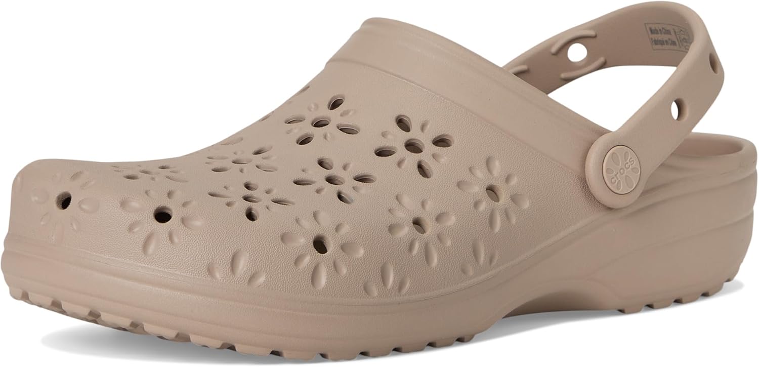 크록스 클래식 Clogs with Floral Cut Out Design